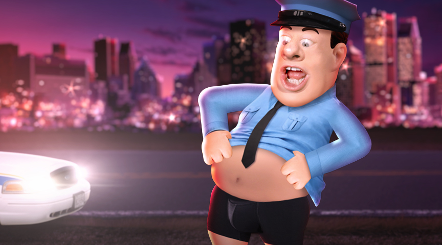 Police en slip